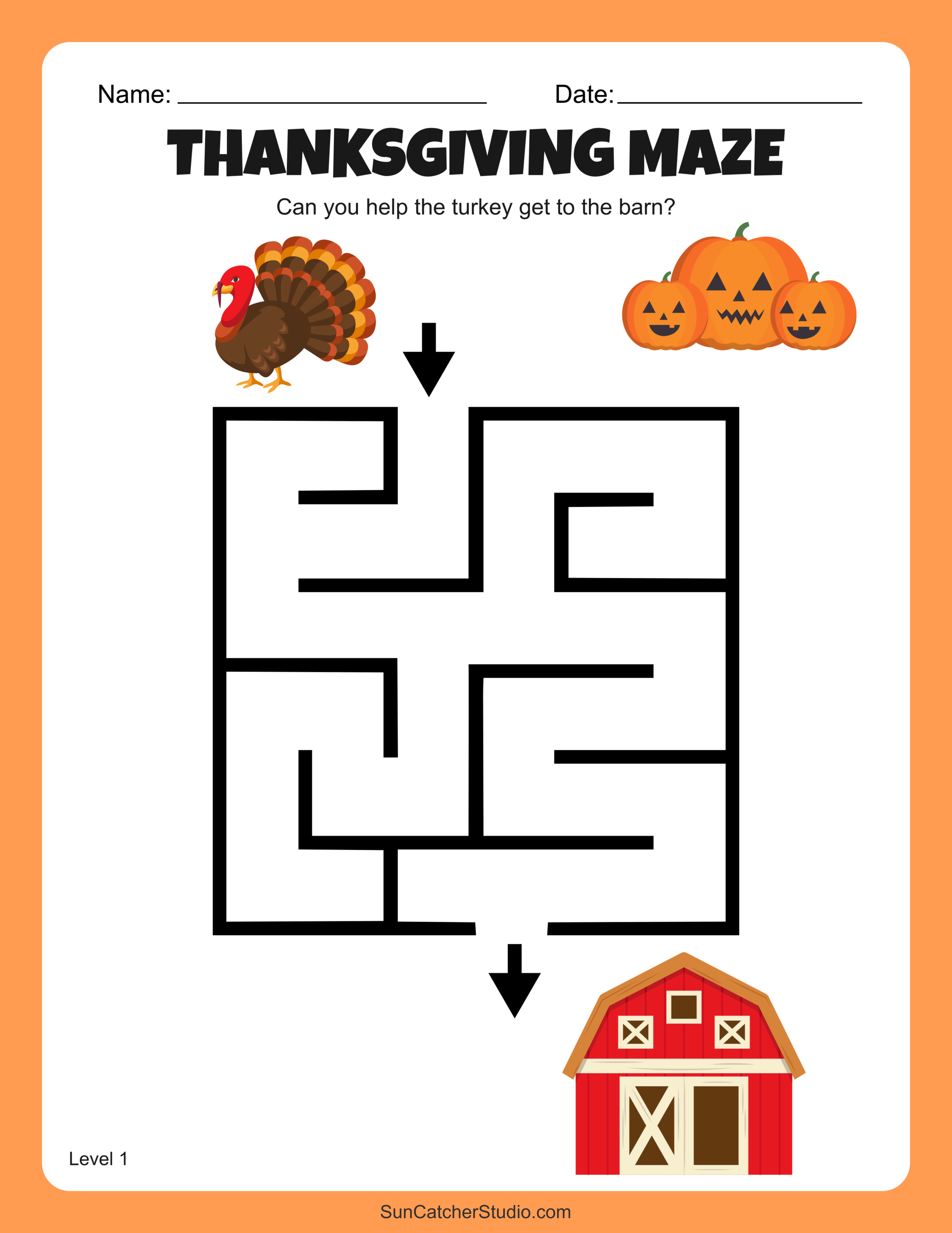free printable thanksgiving maze worksheets and puzzles – free